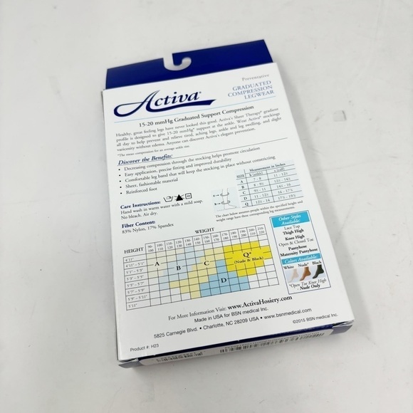 ACTIVA Women's Dress Compression Socks Black 15-20 mmHg Sheer Therapy Lite Sz L - Picture 6 of 6